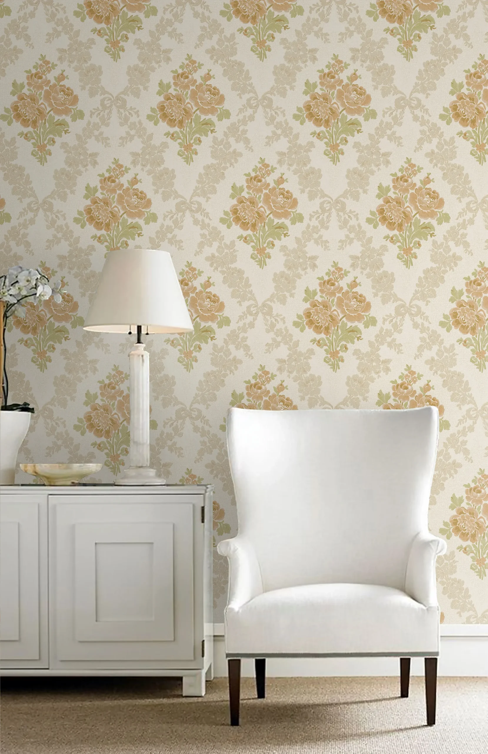 Cream Embossed Wallpaper – Timeless Elegance (5802-1)